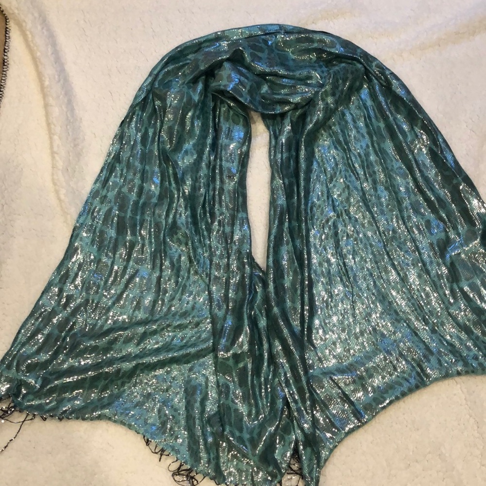 Youmi K sparkly scarf with tassels
